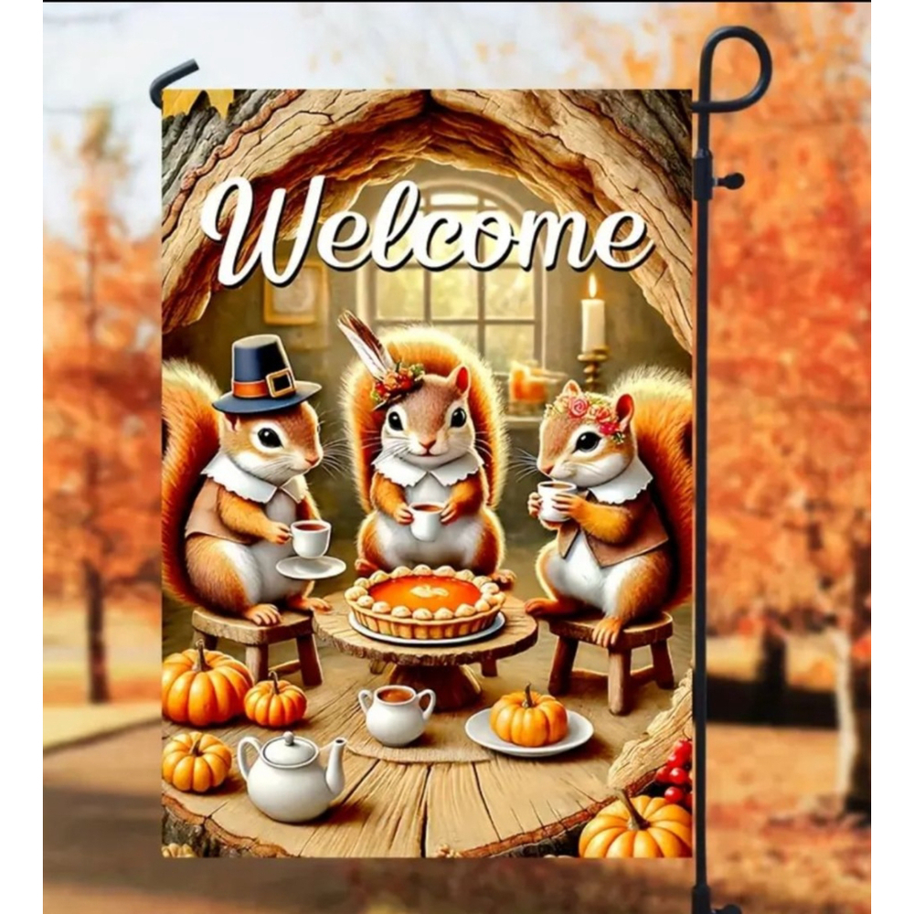 Squirrels Garden Flag